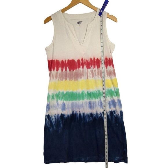 Lands End Shift Dress Womens XS Sleeveless Pockets Cover‎ Up Rainbow Tie Tye - Picture 7 of 10
